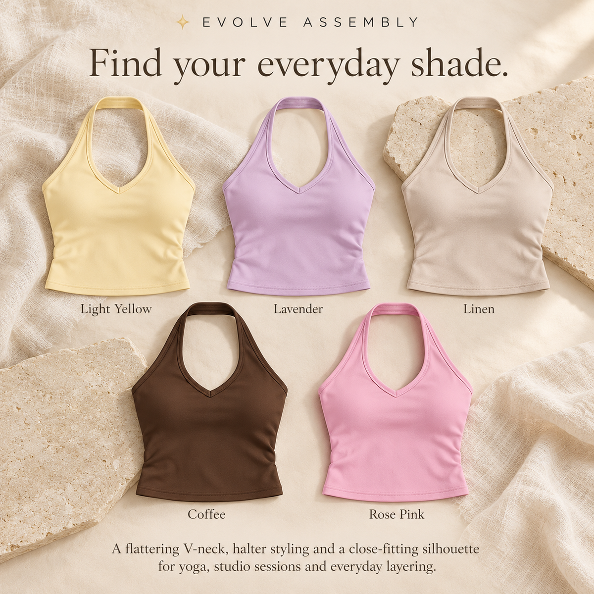 Processed Custom Cotton Yoga Tank Top V-Neck Fitted Backless Sports Bra Running Exercise Fitness Top