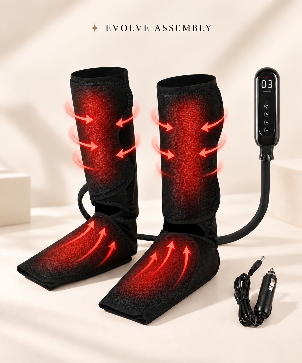 Leg Massager with Heat Therapy, Lymphatic Relief, Warmth for Cold Legs, Edema, Air Pressure Wave, Intelligent Temperature Control for Calf Compression For Tired Legs