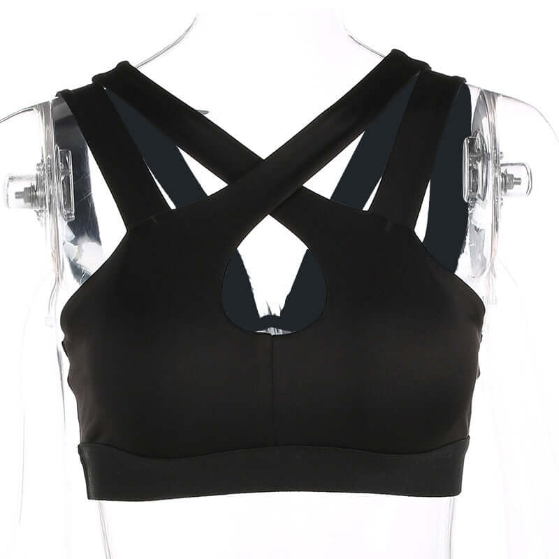 Sexy Women Halter Yoga Bra Strappy Sport Bras - Image 3