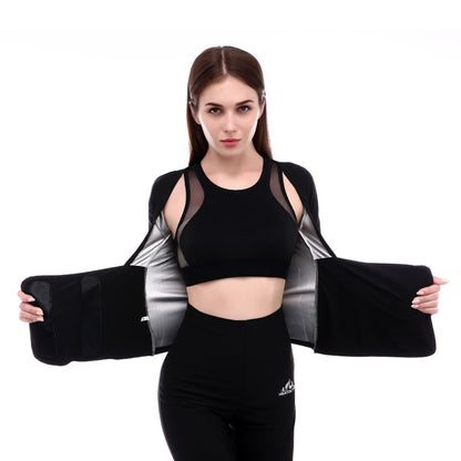 Women short sleeve sport sweating clothes yoga sauna bodybuilding vest slimming waist cincher corset exercise jacket 