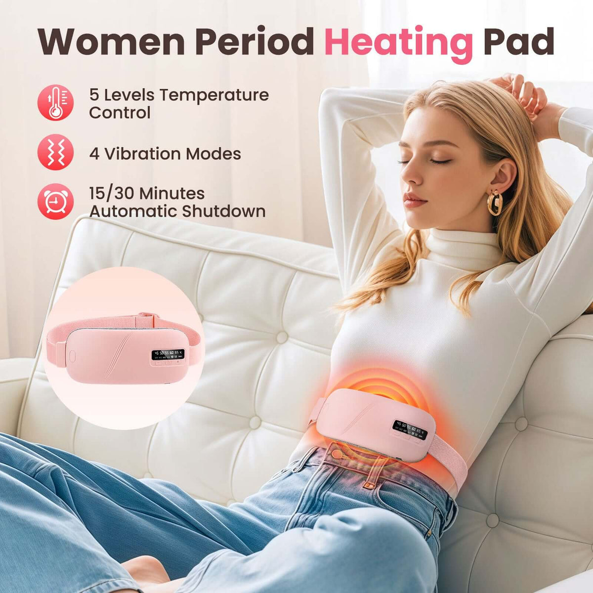 Wireless Heat Therapy Massage Belt for Women - Image 1