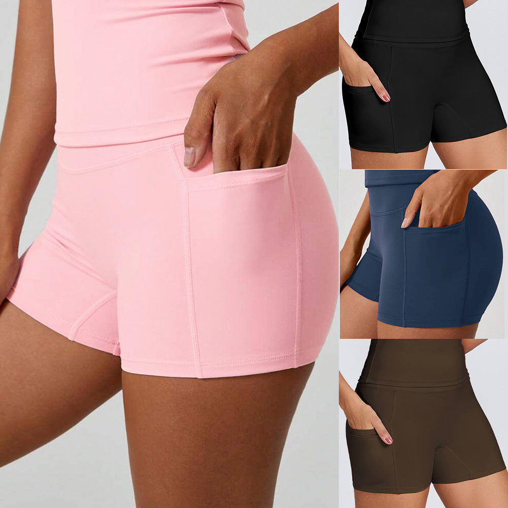 Dry Yoga Suit with Shorts and Pockets - Image 1