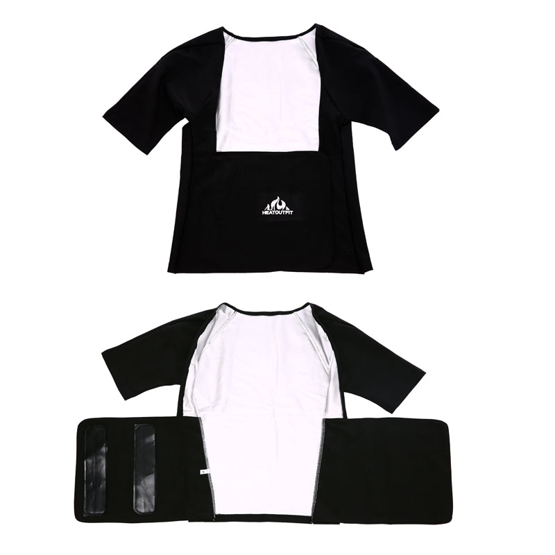 Women short sleeve sport sweating clothes yoga sauna bodybuilding vest slimming waist cincher corset exercise jacket 
