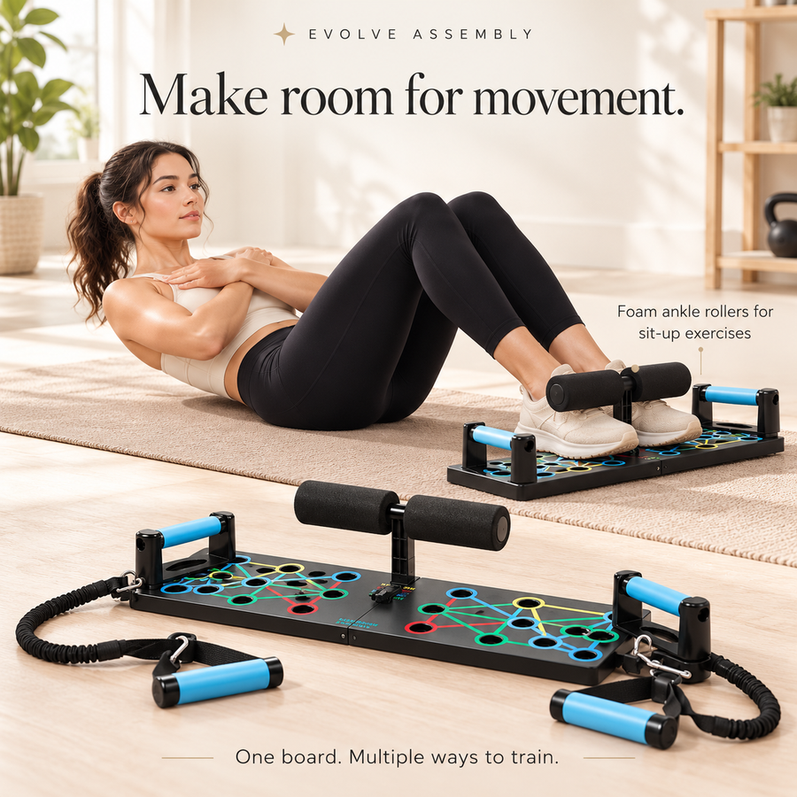 Push Ups Stands Rack Board with Latex Resistance