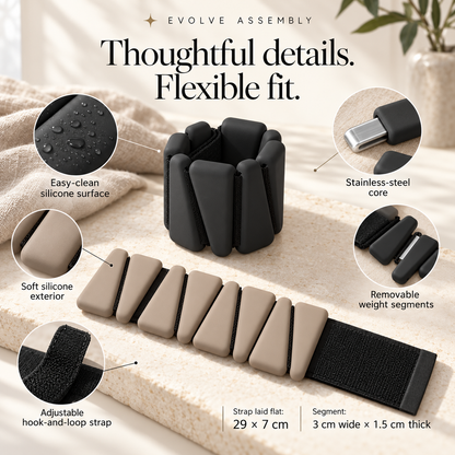 Ankle Weights, Wrist Weights 0.5lb Each - Adjustable Weighted Straps for Running, Walking, Fitness, Yoga, Workout